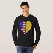 アメリカ国旗のハート Tシャツ (正面フル)