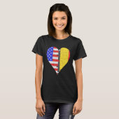 アメリカ国旗のハート Tシャツ (正面フル)
