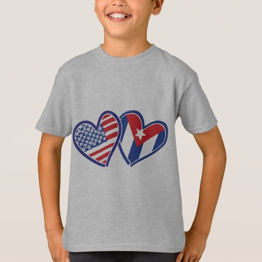 アメリカ国旗のハート Tシャツ (正面)