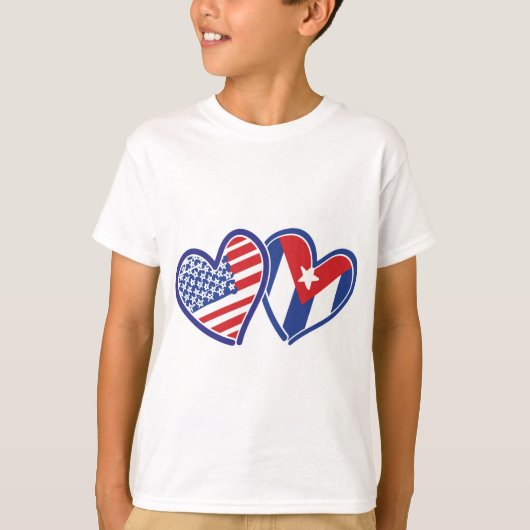 アメリカ国旗のハート Tシャツ (正面)