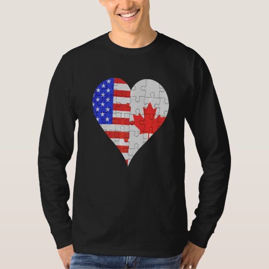 アメリカ国旗のハート Tシャツ (正面)