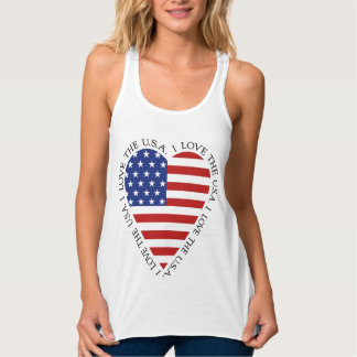 アメリカ国旗のハートTシャツ(キッズスタイルも!) タンクトップ
