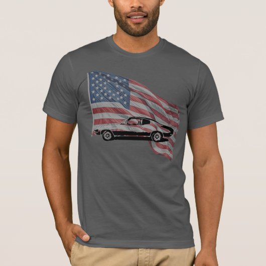 アメリカ国旗のバイック スカイラーク Tシャツ (正面)