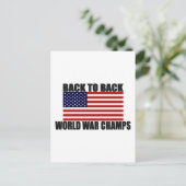 アメリカ国旗のバック・トゥ・バック・ワールド・ウォー・シャンズ ポストカード (スタンド正面)