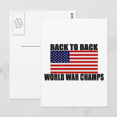 アメリカ国旗のバック・トゥ・バック・ワールド・ウォー・シャンズ ポストカード (正面/裏面)