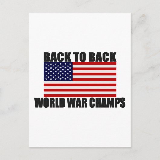 アメリカ国旗のバック・トゥ・バック・ワールド・ウォー・シャンズ ポストカード (正面)