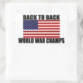 アメリカ国旗のバック・トゥ・バック・ワールド・ウォー・シャンズ 長方形シール (バッグ)