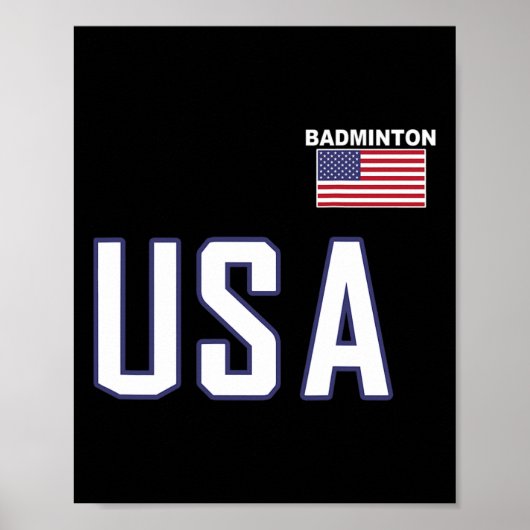 アメリカ国旗のバドミントンクールチーム選手用具兵 ポスター (正面)