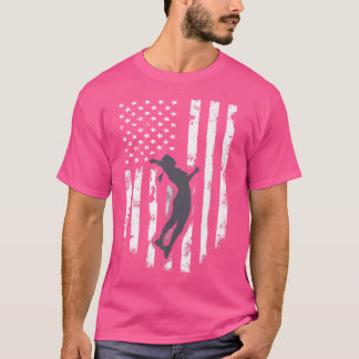 アメリカ国旗のバレーボールクールジャ動揺してージー Tシャツ