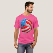 アメリカ国旗のバレーボールシャツ7月4日Usa Wo Tシャツ (正面フル)