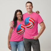 アメリカ国旗のバレーボールシャツ7月4日Usa Wo Tシャツ (ユニセックス)