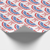 アメリカ国旗のバンティングとリボン アメリカの夏 ラッピングペーパー (角)