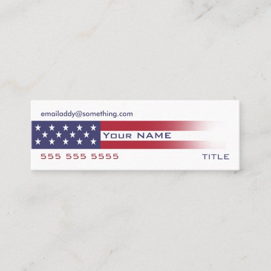 アメリカ国旗のバージョン6 スキニー名刺 (正面)