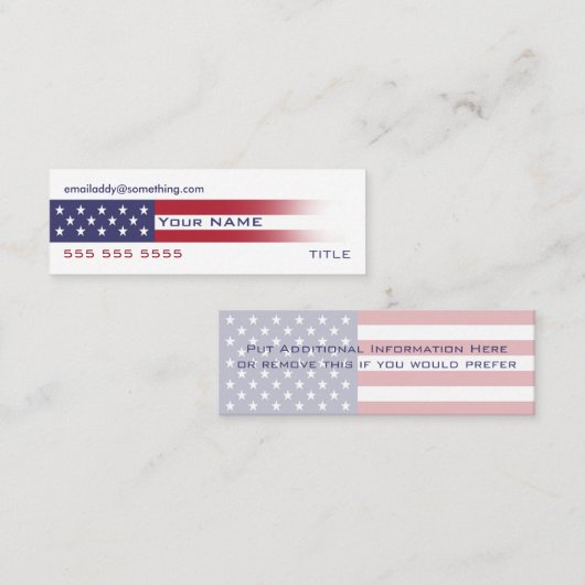 アメリカ国旗のバージョン6 スキニー名刺 (正面/裏面)