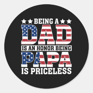 アメリカ国旗のパパは名誉のパパは価格 ラウンドシール