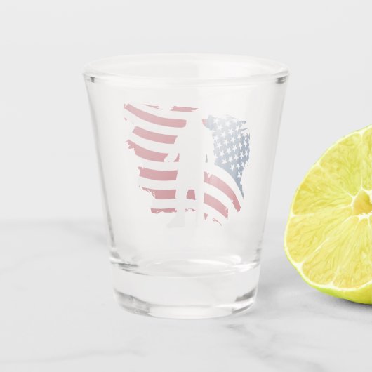 アメリカ国旗のビッグフットのウイスキーのショットグラス ショットグラス (裏面)