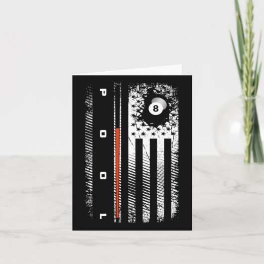 アメリカ国旗のビリヤード・プール・プレイヤー・アパレル – Bill カード (正面)