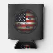 アメリカ国旗のピクルボールUSA 缶クーラー (正面)