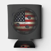 アメリカ国旗のピクルボールUSA 缶クーラー (裏面)