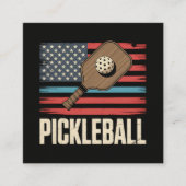 アメリカ国旗のピックルボール エンクロージャーカード (正面)