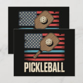 アメリカ国旗のピックルボール 招待状 (正面/裏面)