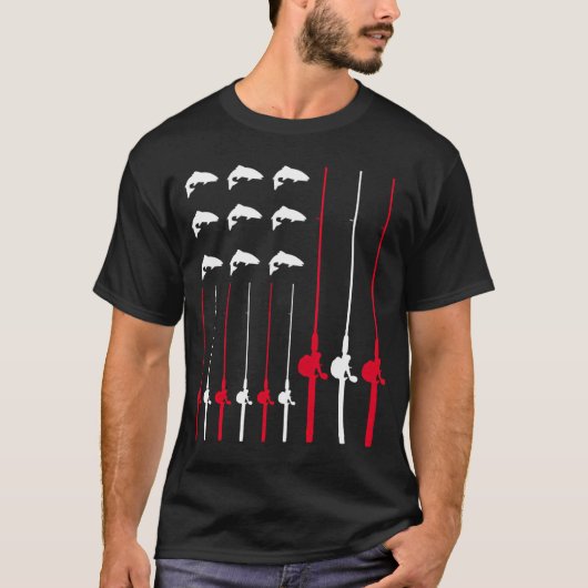 アメリカ国旗のフォールフィッシュ・マスター 1 Tシャツ (正面)