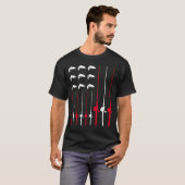 アメリカ国旗のフォールフィッシュ・マスター 1 Tシャツ (正面フル)