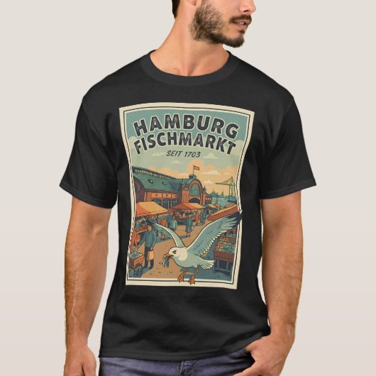 アメリカ国旗のフライロッド Tシャツ (正面)