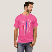 アメリカ国旗のブッキングボウアーチェリーウサディアー狩り Tシャツ (正面フル)