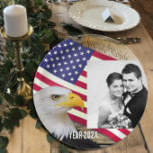 アメリカ国旗のプレート,アメリカ家族,写真/アメリカ ペーパープレート