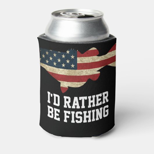 アメリカ国旗のベース、むしろ魚釣り 缶クーラー (缶裏面)