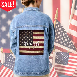 アメリカ国旗のペトリオティックなデザイン  デニムジャケット