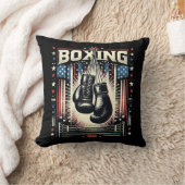 アメリカ国旗のボクシング動揺して – ボクサーヴィンテージボ クッション (ブランケット)