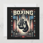 アメリカ国旗のボクシング動揺して – ボクサーヴィンテージボ 招待状 (正面)