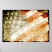 アメリカ国旗のポスターを貼った人たち ポスター (正面)