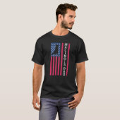 アメリカ国旗のマリノアのお父さん ベルギーのシェパード Tシャツ (正面フル)
