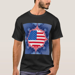 アメリカ国旗のマンデルブロー Tシャツ