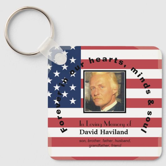 アメリカ国旗のメモリアルキーチェーンHAMbWG キーホルダー (正面)