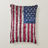 アメリカ国旗のモザイク アクセントクッション (裏面(縦))