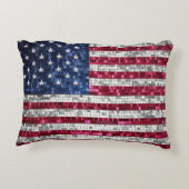 アメリカ国旗のモザイク アクセントクッション (裏面)