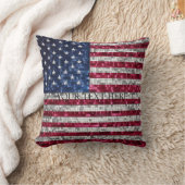 アメリカ国旗のモザイク クッション (ブランケット)