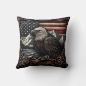 アメリカ国旗のモチーフにデザインされたハゲのワシ クッション (裏面)