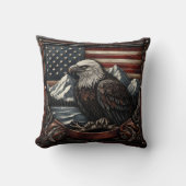 アメリカ国旗のモチーフにデザインされたハゲのワシ クッション (正面)
