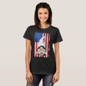 アメリカ国旗のモチーフ，退役軍人おもしろい愛国的Gn Tシャツ (正面フル)