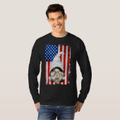アメリカ国旗のモチーフ，退役軍人おもしろい愛国的Gn Tシャツ (正面フル)