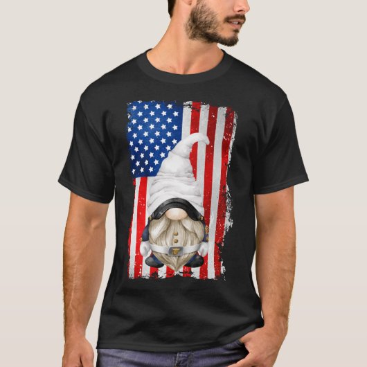 アメリカ国旗のモチーフ，退役軍人おもしろい愛国的Gn Tシャツ (正面)