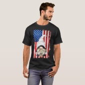 アメリカ国旗のモチーフ，退役軍人おもしろい愛国的Gn Tシャツ (正面フル)