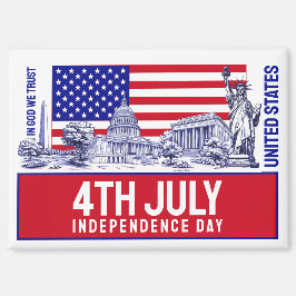 アメリカ国旗のモニュメントイラストレーション土産 マグネット