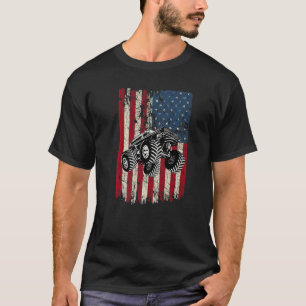 アメリカ国旗のモンスタートラックレース米国のモンスタートラック Tシャツ