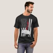 アメリカ国旗のライフル豚イノシシ豚ガン狩りUSA H Tシャツ (正面フル)